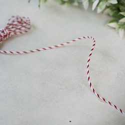 Martenitsa red and white twist bracelet rope, 2 mm / 2 metres - Bimotif (1)