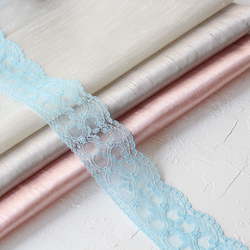 Light blue lace ribbon, 6.5 cm / 5 metres - Bimotif