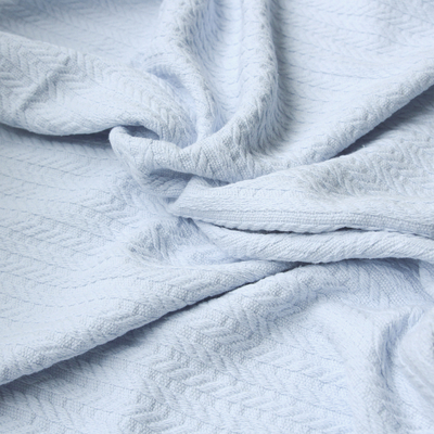 Braided cotton baby blanket, 100x100 cm / Blue - 2