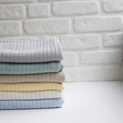 Braided cotton baby blanket, 100x100 cm / Grey - 3