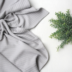Braided cotton baby blanket, 100x100 cm / Grey - Bimotif