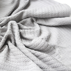 Braided cotton baby blanket, 100x100 cm / Grey - Bimotif (1)