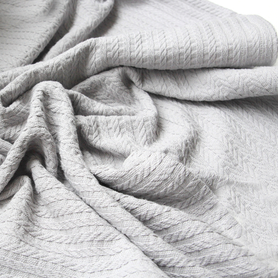 Braided cotton baby blanket, 100x100 cm / Grey - 2