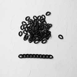 Black acrylic chain link, 100 grams - Bimotif