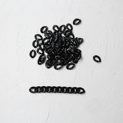 Black acrylic chain link, 100 grams - 1