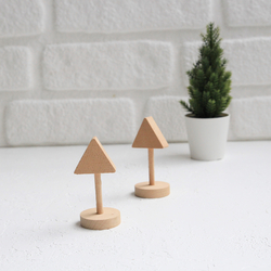 Miniature wooden triangular warning sign, 8.5 cm / 1 piece - Bimotif