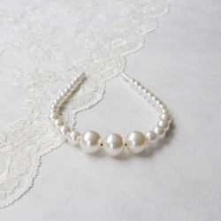 Cream crown with large pearls - 3