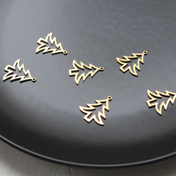 Pine tree shaped gold jewellery, accessories / 1 piece - Bimotif