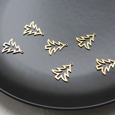 Pine tree shaped gold jewellery, accessories / 1 piece - 1