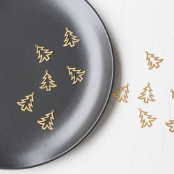 Pine tree shaped gold jewellery, accessories / 1 piece - Bimotif (1)