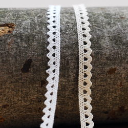 White cotton lace ribbon, 1 cm / 5 metres - Bimotif (1)