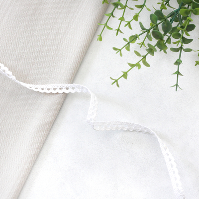 White cotton lace ribbon, 1 cm / 5 metres - 3