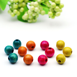 Wooden beads, lot / 50 gr. (Pink) - Bimotif (1)