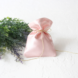 Pink thick satin fabric pouch, 9x12 cm / 10 pcs - Bimotif