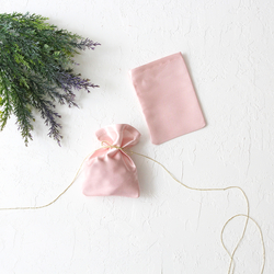 Pink thick satin fabric pouch, 9x12 cm / 10 pcs - Bimotif (1)