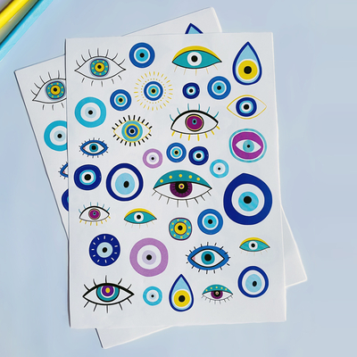 Shaped sticker, evil eye, 1.5x5.5 cm / 10 pages - 3