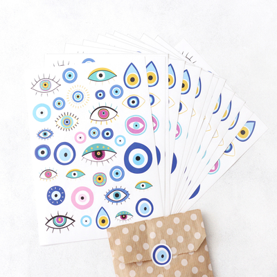 Shaped sticker, evil eye, 1.5x5.5 cm / 10 pages - 1