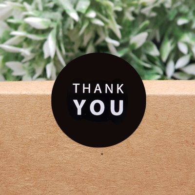 Sticker, thank you, black, 3.2 cm / 10 pages - 1