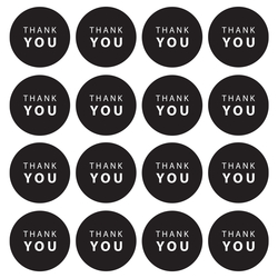 Sticker, thank you, black, 3.2 cm / 10 pages - 3