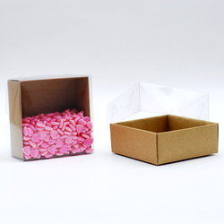 Kraft box with acetate lid / 8x8x3 (10 pcs) - Bimotif (1)