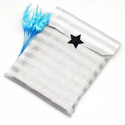 Patterned paper bag, white-silver / Striped (11x20 - 100 pcs) - 5