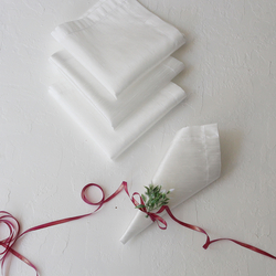Off-white Ottoman silk napkin, 40x40 cm / 12 pcs - Bimotif (1)