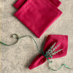 Red cloth napkin, 40x40 cm / 12 pcs - Bimotif