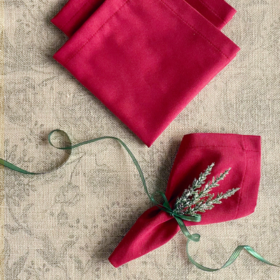 Red cloth napkin, 40x40 cm / 12 pcs - 1