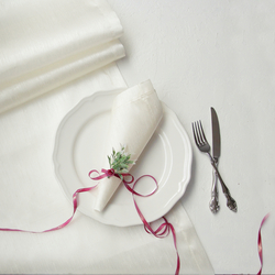 Cream Ottoman silk napkin, 40x40 cm / 12 pcs - Bimotif