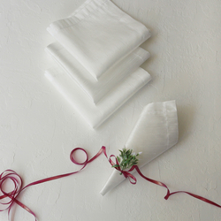 Cream Ottoman silk napkin, 40x40 cm / 12 pcs - Bimotif (1)