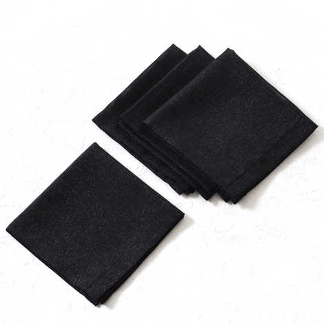 Glittered black napkin, 40x40 cm / 4 pcs - Bimotif (1)