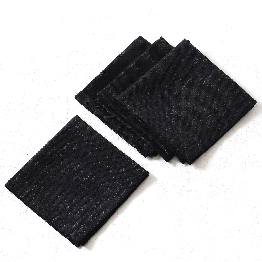 Glittered black napkin, 40x40 cm / 4 pcs - 2