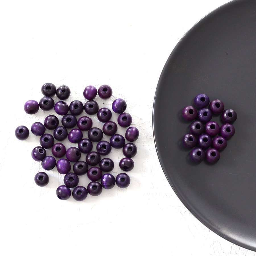 Wooden bead, night / 50 gr. (Purple) - 1