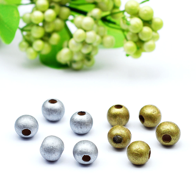 Wooden beads, metallic / 50 gr. (Silver) - 2