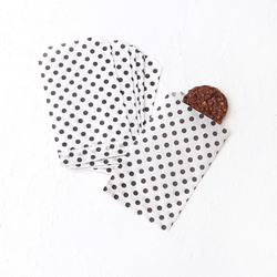 Patterned paper bag, white-black / polka dot (11x20 - 100 pcs) - Bimotif