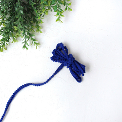 Small pom-pom ribbon in sax blue, 1 cm / 5 metres - Bimotif