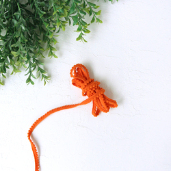 Orange tiny pompom ribbon, 1 cm / 5 metres - Bimotif