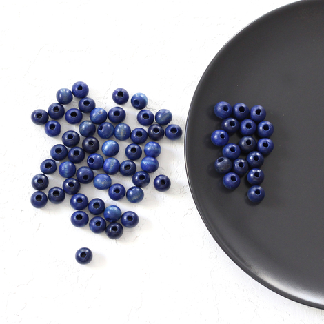 Wooden beads, night / 500 gr. (Dark Blue) - Bimotif