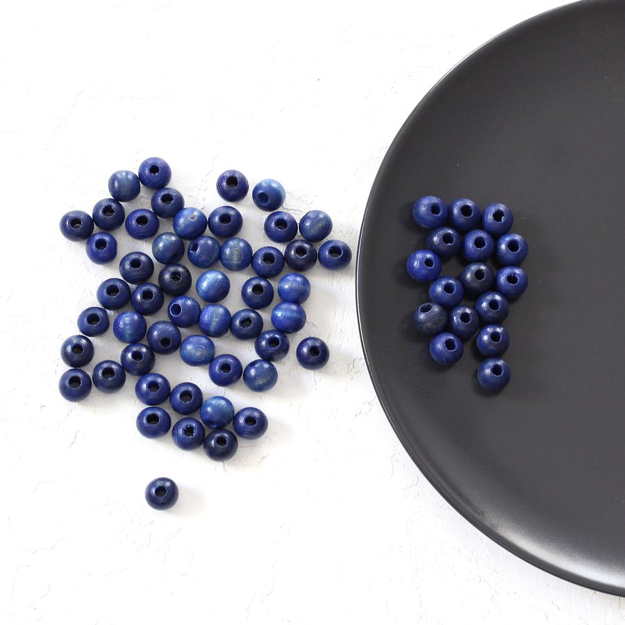 Wooden beads, night / 500 gr. (Dark Blue) - 1