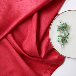 Red Ottoman silk tablecloth / 140x200 cm - Bimotif