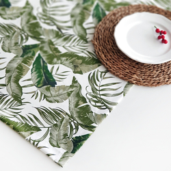 Leaf tablecloth, green / 140x140 cm - Bimotif