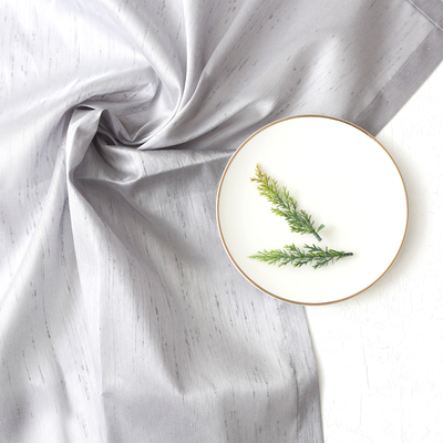Grey stain resistant Ottoman silk tablecloth / 160x260 cm - 1