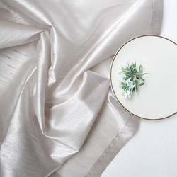Stone coloured stain resistant Ottoman silk tablecloth / 160x260 cm - Bimotif