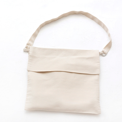 Cotton gabardine tote bag with flap - 4