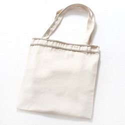 Cotton gabardine tote bag with knitted piping - 3