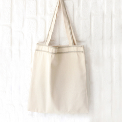 Cotton gabardine tote bag with knitted piping - Trendybagg