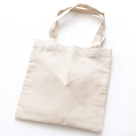 Cotton gabardine tote bag with envelope pocket - 2