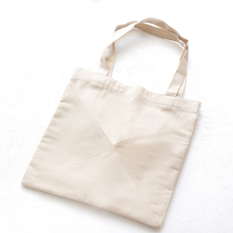 Cotton gabardine tote bag with envelope pocket - 5