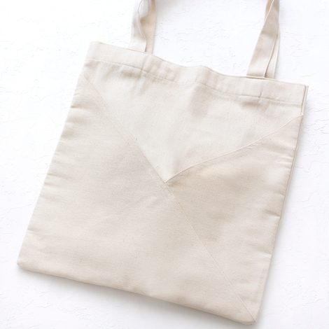Cotton gabardine tote bag with envelope pocket - 4