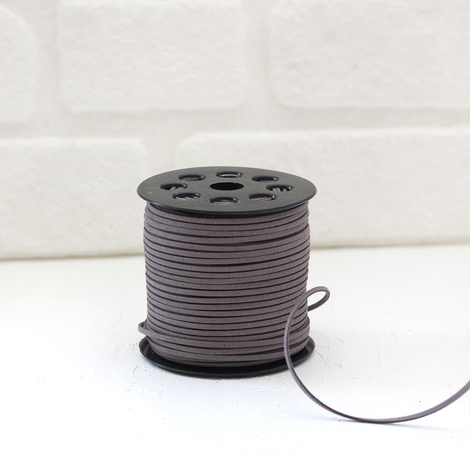 Dark Gray suede rope, 3 mm / 5 metres - Bimotif (1)